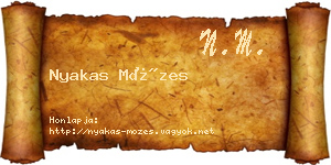 Nyakas Mózes névjegykártya